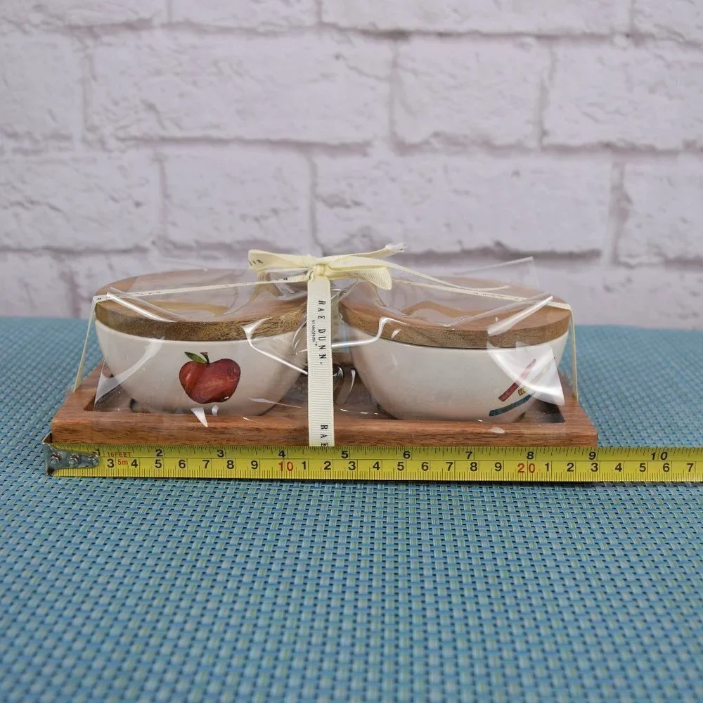 New Rae Dunn 3-PC Bowls & Tray Set Create Inspire